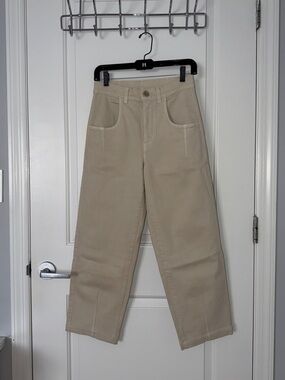 Eleventy Women’s Cream Denim Trousers With Pleats